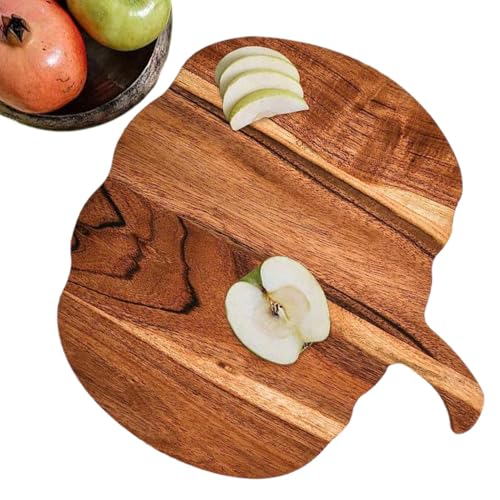 Tabla de cortar de madera, carros de madera | Pumpkin -Shaped Serving Very para Halloween | Tabla de servicio de cocina-cargador con enchufe para hackear carne, verduras, frutas, queso