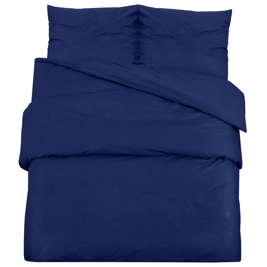Generico Set Copripiumino Blu Marino 220x240 cm in Cotone,Biancheria,Lenzuola e Coperte,Copripiumini-136147