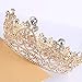 Produktbild WSXEDC Haarschmuck Für Damen Krone, Märchenprinzessin Königin Krone Goldene Runde Blume Strass Stirnbänder Für Mädchen Haarschmuck Braut Hochzeit Geburtstagsfeier Prom Halloween