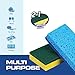 SCRUBIT 48 Pack Kitchen Sponges Dish Sponge for Washing Dishes, Kitchen & Bathroom – Blue & Yellow Dishwashing Sponges Along with A Thought Scrubber – Bulk Cleaning sponges Kitchen (Blue, Yellow)