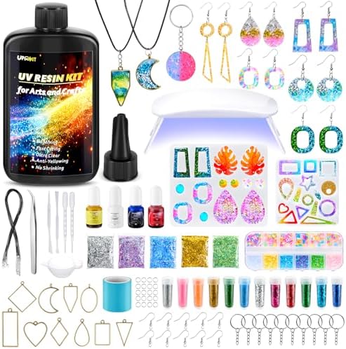 UPDOKIT Resina UV Kit Manualidades Adultos con Lámpara UV y Molde...