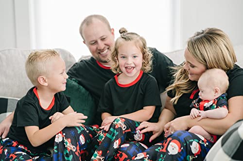 Iffei Matching Family Pajamas Sets Christmas Pj's With Short Sleeve Black Tee And Hohoho Print Pants Loungewear With Pocket Women Xl #TOP2