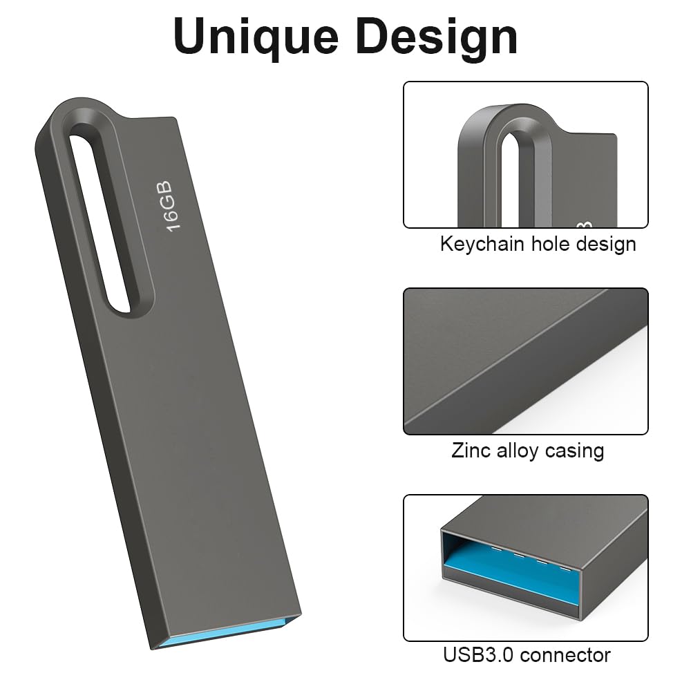JOIOT Chiavetta USB 16 GB 10 Pezzi Pennetta USB Chiavetta USB 3.0 Pen Drive USB Flash Drive Chiavette Memoria USB Stick per Cellulare Tablet Computer Laptop MacBook