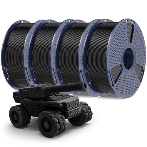 Image of PETG Filament 1.75mm, Ultra Tough, Heat Optimized, Odorless, 4kg(8.8lbs) SUNLU PETG 3D Printer Filament, Dimensional Accuracy + /- 0.02mm, Black 4 Pack