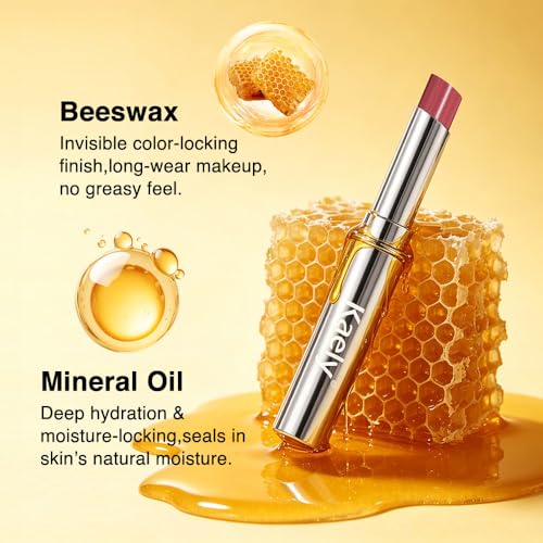 Image of evpct Girly Pink Honey Lipstick Moisturizing Tinted Lip Balm for Old Women | Hydrating Formula Tinted Lip Oil Stick, Sheer Lightweight Softening, Shine Glowy Lipgloss Lips Color Tint Stain, Cruelty-Free