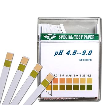 100 Sheets pH Test Paper, pH 4.5-9.0, Litmus Paper, Wide Area Test Paper, Human Acid Testing Paper, Urine, Saliva, Accurate, Water Quality and Soil Inspection, Free Research, Experiment, Home