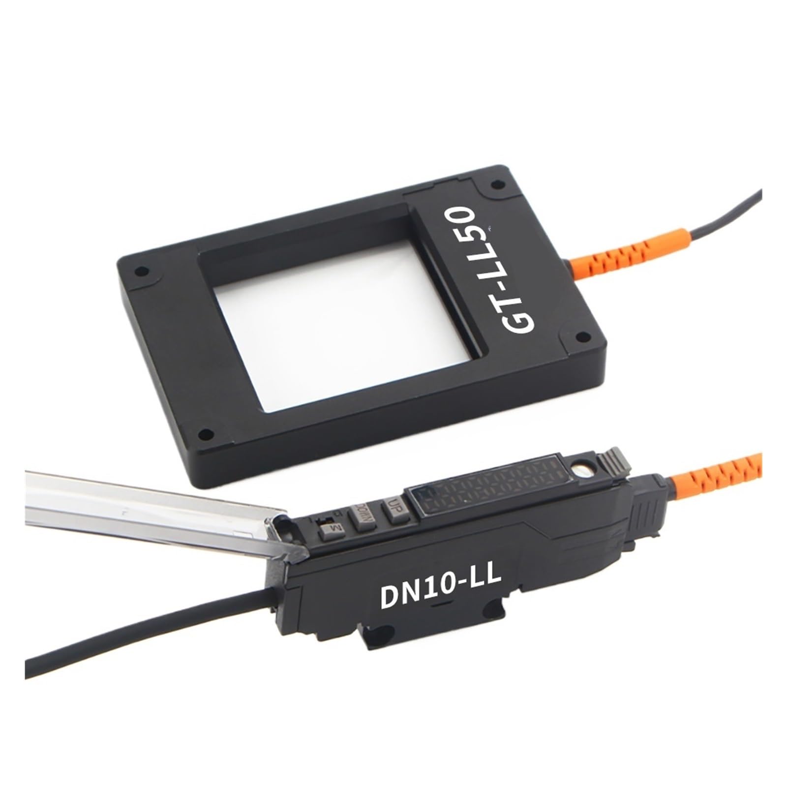 CXFCIHFT 1PCS Fiber Optic Sensor Window Type 12-24V DC 20 * 20mm 50 * 50mm 120 * 120mm Optical Photoelectric Switch(50MM PNP Amplifier)