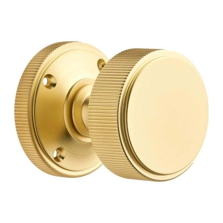 Designer Levers Frankfurt Linear Mortice Door Knob - Brushed Brass - Internal