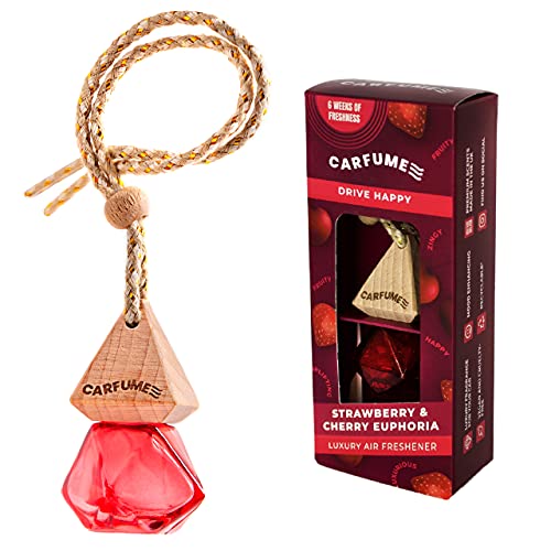 Carfume | Traditionnel | Parfum d'euphorie de fraise et de cerise | Désodorisants de voiture pour améliorer votre expérience de conduite et conduire heureux