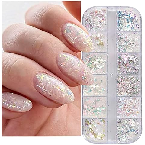 KALEFUL Iridescent Nail Glitter Cover