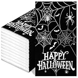 Halloween Napkins, 100 PCS Halloween Napkins Paper Disposable, Spider Web Bat Decorative Dinner Napkin Cobweb Guest Hand Towel for Bathroom for Halloweens Horror Birthday Party Supplies Table Decor