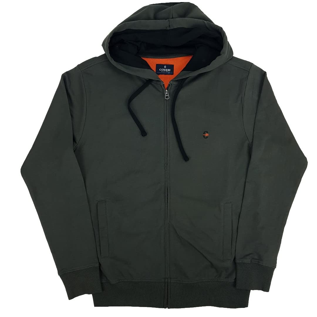 Coveri Tuta Uomo Completa da ginnastica Cotone Garzato con cappuccio zip M L XL XXL 3XL