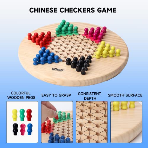 Juego de Mesa Dos en Uno de Damas Chinas y Gobang 11.5" miniatura 4
