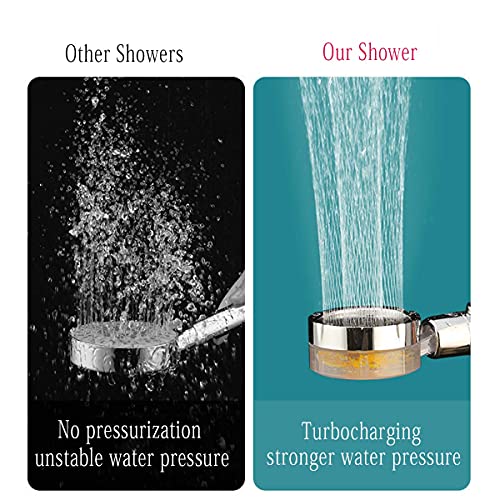 Ajaygeg Shower Head With Handheld High Pressure Shower Head With Filter For Low Water Pressure Shower Head With Stop Button And Visualize Turbocharged Blades Red #TOP2
