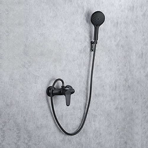 Robinet de douche mural en laiton noir avec douchette pour rénovation de douche