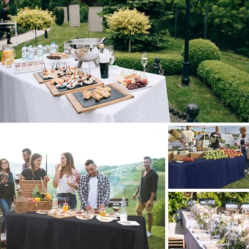 ABCCANOPY 6 FT Rectangle Tablecloth Table Cover for Rectangular Tables Washable Polyester Banquet Buffet Parties Holiday Dinner Wedding Meeting Black - Image 7