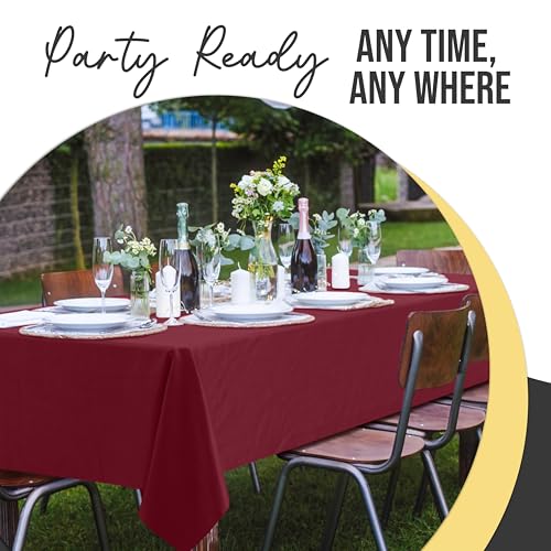 Image of Exquisite Burgundy Rectangle Tablecloth 54 inchx108 inch - 48 Pack