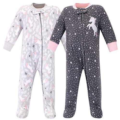 Hudson Baby Unisex Baby Fleece Sleep and Play, Whimsical Unicorn, 3-6 Months