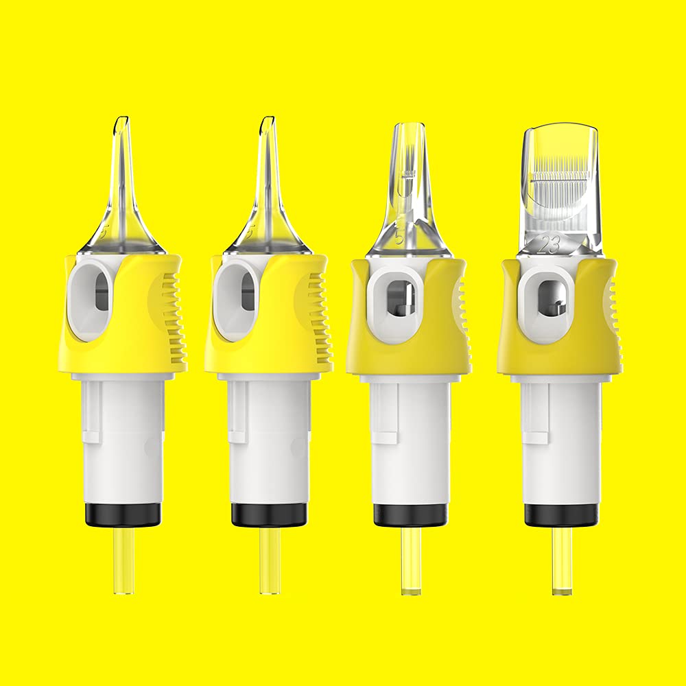 HAWINK Tattoo Cartridges Needles 40Pcs Mixed 12 Standard Round Liner & Weaved Magnum Shader & Curved/Round Magnum Shader Soft Edge 3RL 5RL 7RL 9RL 7M1 9M1 11M1 7RM 9RM 11RM EN05S-FG-40KIT-B