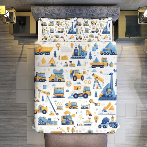 Ropa de cama de 135 x 200 cm Traktorss para abrigar a los niños con estilo 7