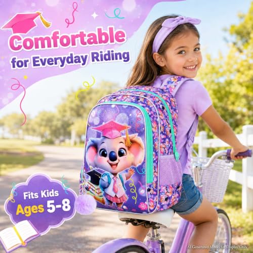 Image of AGSDON 3PCS Backpacks for Girls, 16 inch Elementary Kids Backpack Preschool School Bookbags and Lunch Box