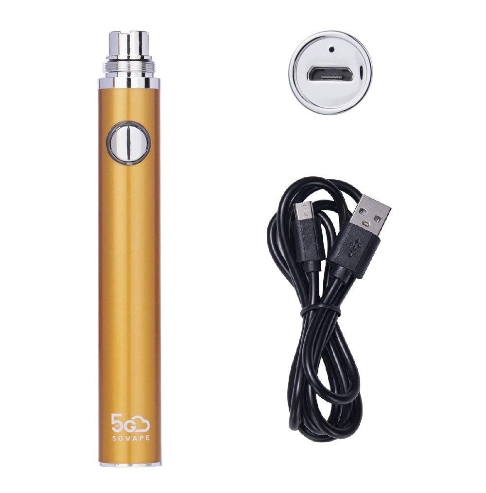 5GVAPEEVOD EGO Electronic Cigarette Battery - 650mAh USB Rechargeable 510 Thread for CE4 Tank Atomizer E-Shisha Hookah (Gold)