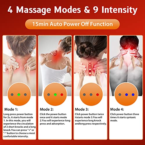 Wpqozzlp Neck Massager With Heating Function,Portable Neck Massager,Electric Pulse Neck Shoulder Pendant Massager 4 Modes And 9 Heat Levels For Relaxation And Pain Relief In Office, Walking #TOP3