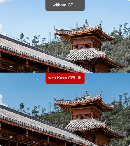 Kase 82mm CPL III Circular Polarizer Filter with Ultra-Low Reflectivity 0.1%, HD 28 Multi-Coated Optical Glass Ultra-Slim Polarizing Camera Lens Filter