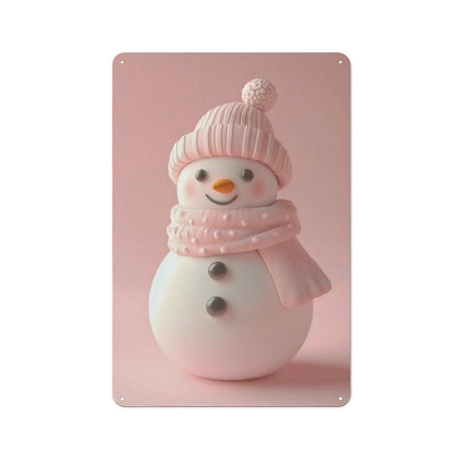 Junmoney Cute Snowman Tin Sign 30X20cm With For Home Bar Wall, Vintage Decor, For Garage, Workshop And Man Cave Decoration
