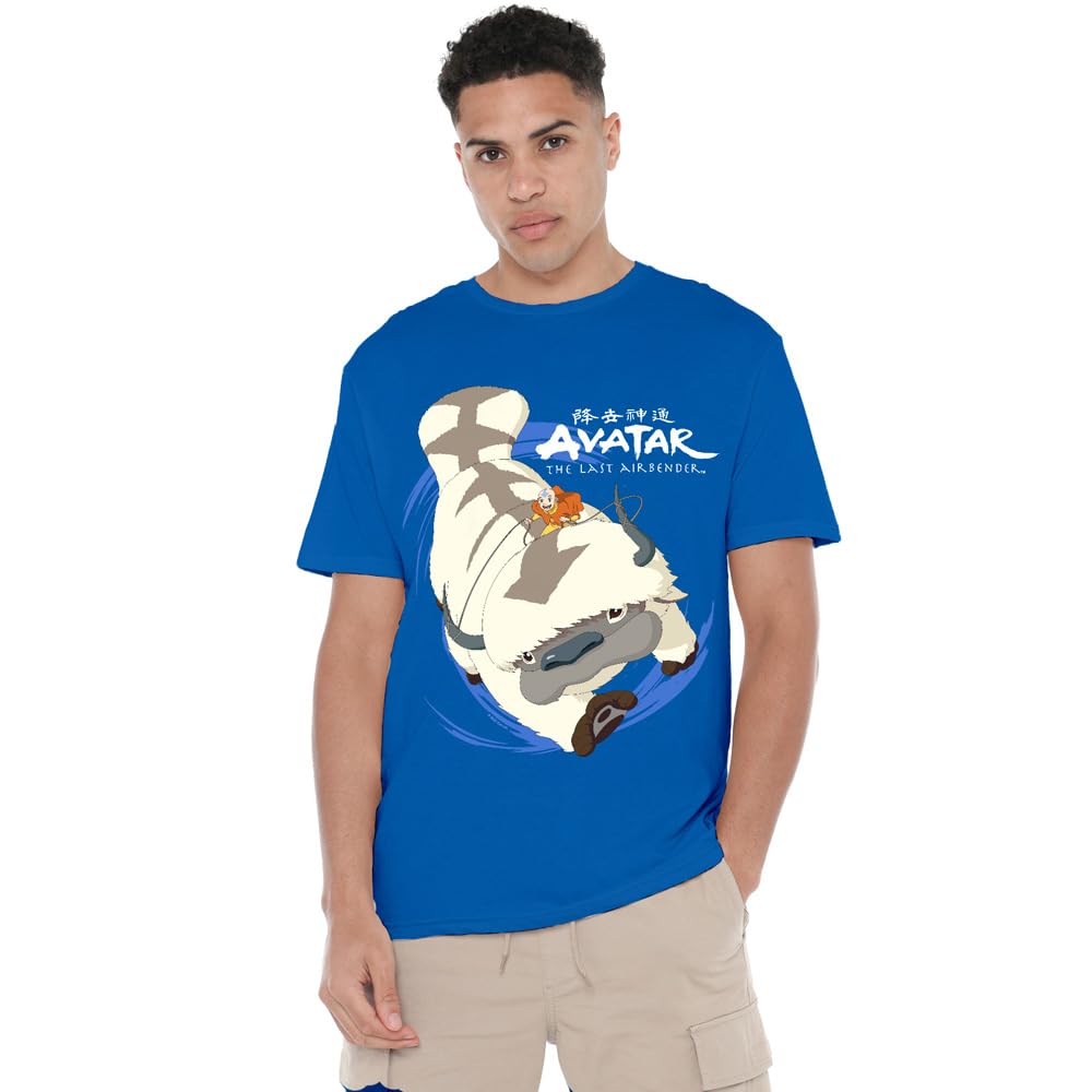Nickelodeon Men's Blue Avatar The Last Airbender Appa In Flight T-Shirt in Size L, Sports Direct