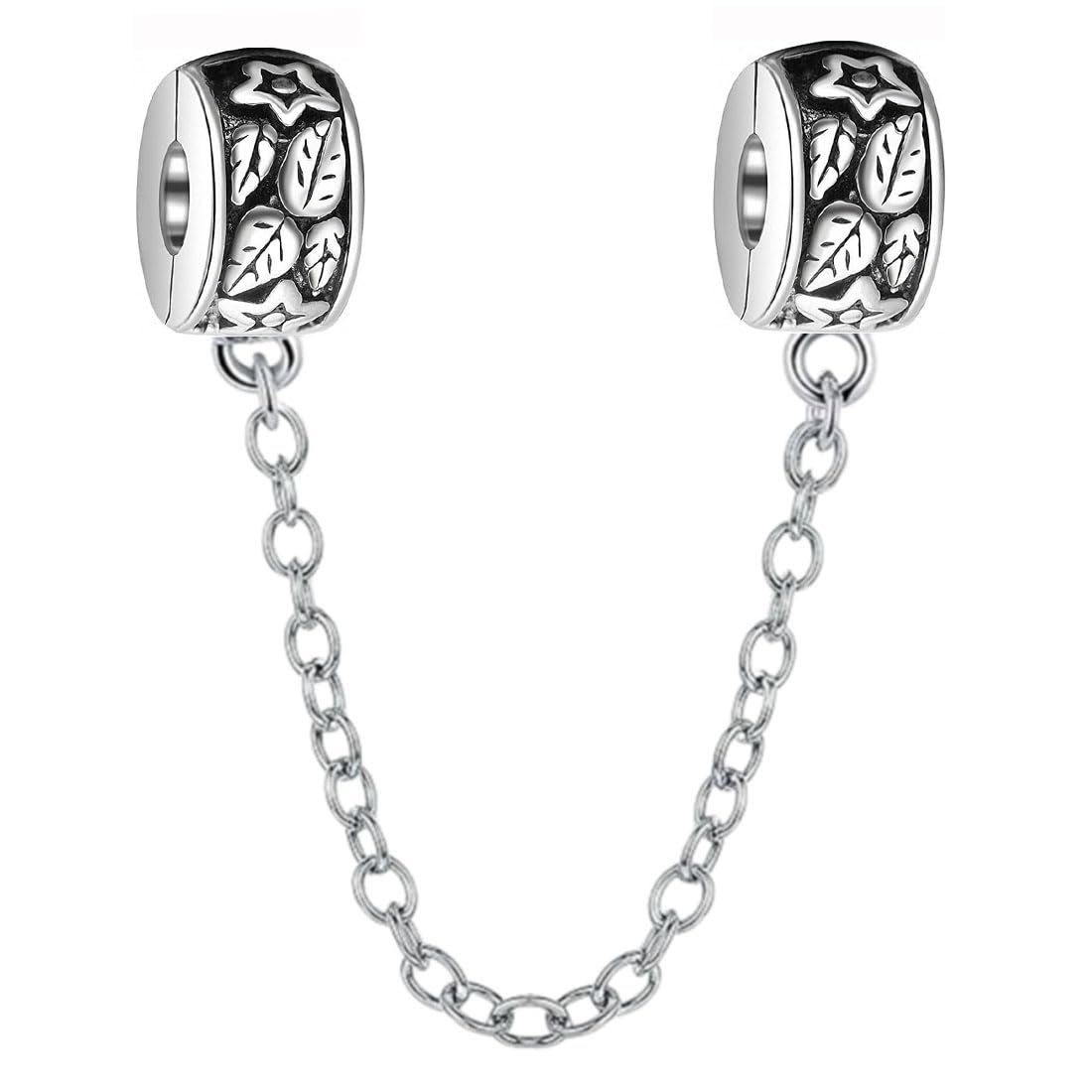 Safety Chain 925 Sterling Silver Clip Stopper Charm Spacer Bead for Pandora Charms Bracelet