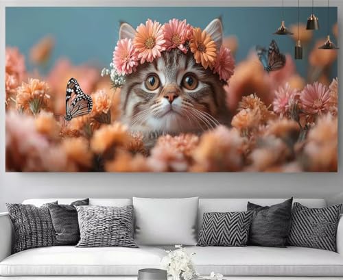 Broderie diamant chat 5D avec strass cristal brillants