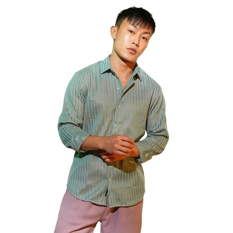 Image of CAHOOT Men's Solid Utility Shirt | Casual Wear | Spread Collar | Long Sleeve | Button Closure | Shirt Crafted with Comfort Fit for Everyday Wear
