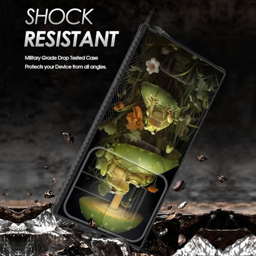 wiaekosef for Galaxy S25 Ultra Case Built in Slide Camera Lens Cover,Heavy Duty Shockproof Protection Dual Layer Case for Samsung Galaxy S25 Ultra 6.9" 2025,Cute Frog Mushroom - image 2