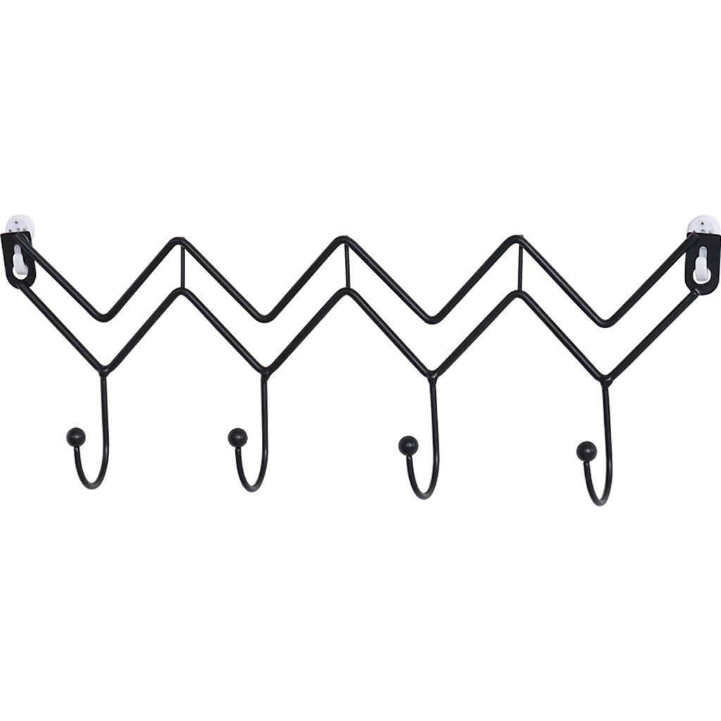 MOBYGKFY Simple Wall Key Hook, Wall-Mounted Corrugated Hook, Decorative Entrance Wall Storage Hook Coat Hook(Svart)