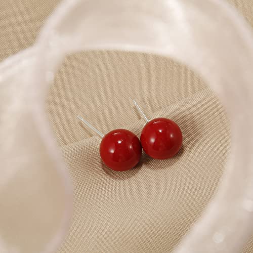 lureme 4 Pairs Round Simulated Shell Pearl Stud Earrings for Women Girls Faux Pearl Earrings Pack (er006323)3