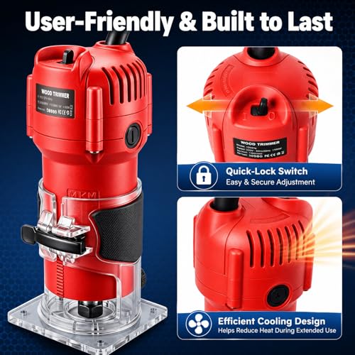 800W Compact Electric Palm Router
