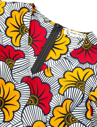 Women's African Print Blouse Ankara Tribal Top Kente Wax Tops3