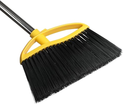 Miniatura 8 de Escoba de cerdas suaves para interiores con mango largo, escoba de barrido suave para pisos, escoba de cocina