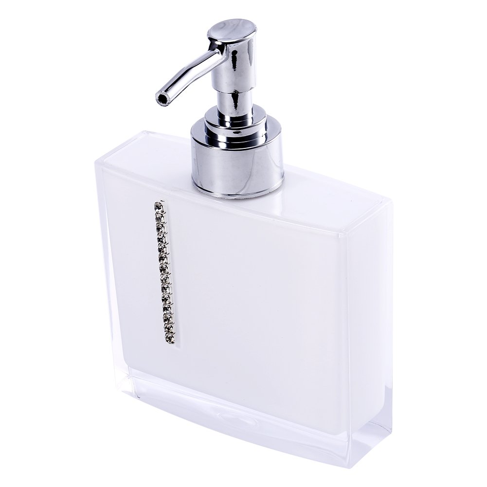 5 Piece Bathroom Accessories Set Includes Includes Emulsion Bottle, Toothbrush Holder, 2 Gargle Cup, Soap Dish, Plastic Gifts Bath Set, White