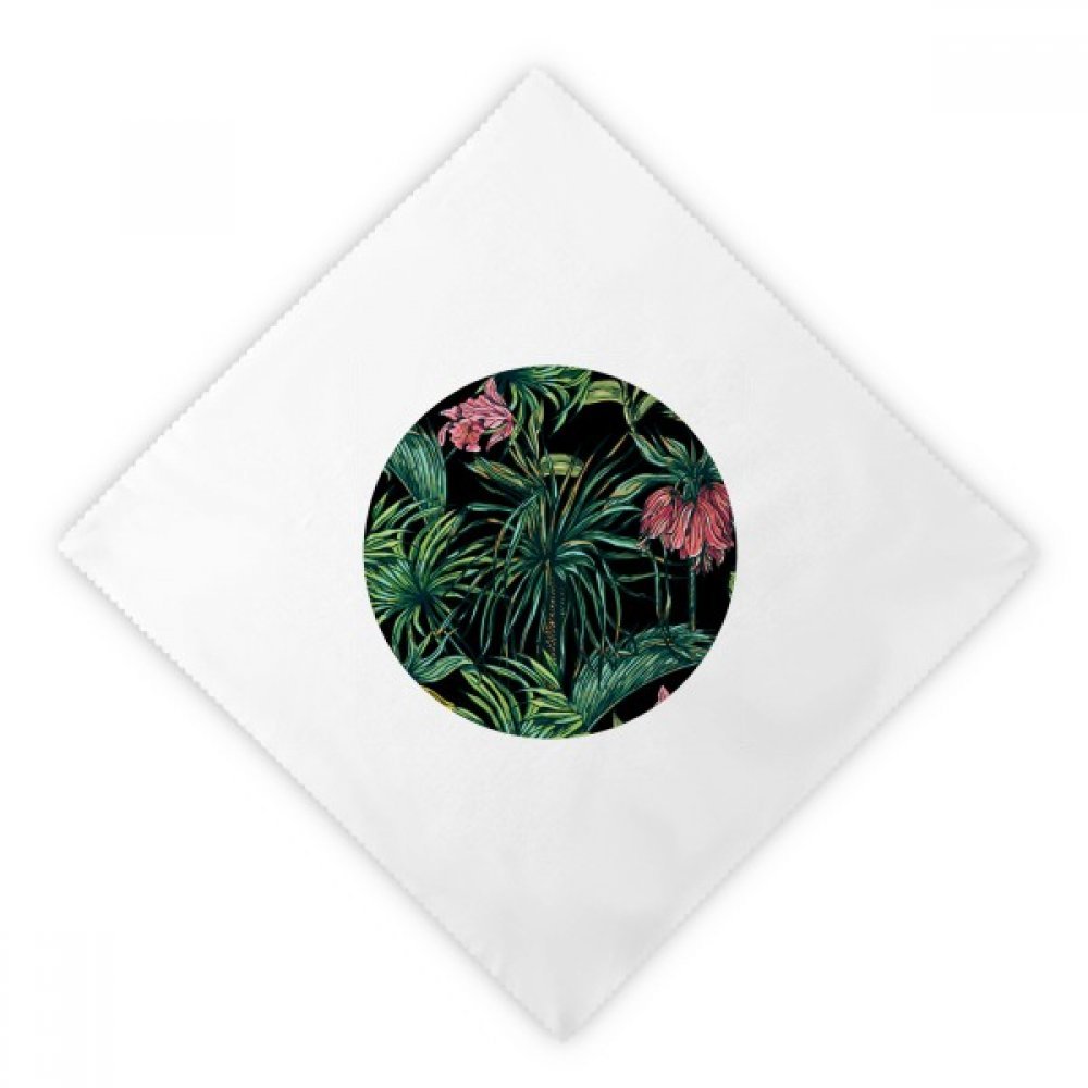 Serviettes en tissu haut de gamme motif fleur feuille ciel sombre blanc multicolor 2Pcs