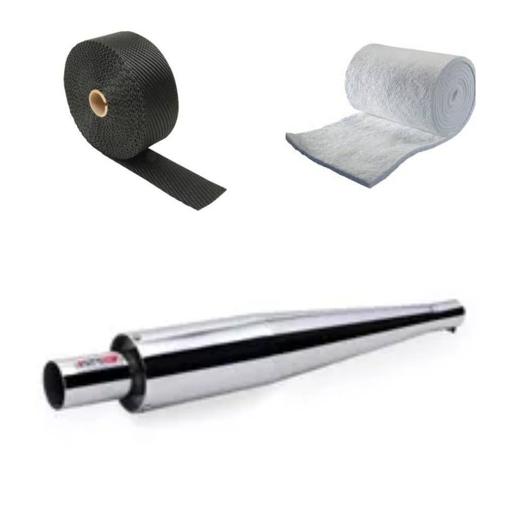 Sans Wild Boar Straight Pipe Chrome, Glasswool and Titanium Wrap