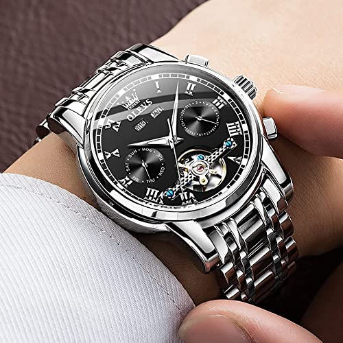 Image of OLEVS Automatic Watch for Men Self Winding Mechanical Luxury Business Stainless Steel Multi Calendar Waterproof Luminous Wrist Watches
