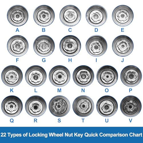 Image of Car Wheel Lock Lugnut Type U Anti-theft Screw Nut Removal Key Socket for Land Rover Range Rover Evoque Freelander