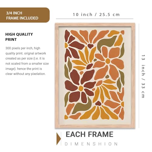 Image of kotart Boho Painting Wall Art Home Decoration Paintings With Frame For Living Room Bed Room Hotel Wall Decor Digital Reprint Set of 3 (10X13 inch)