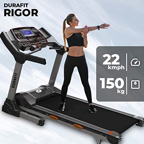 Image of Durafit Rigor 6 HP Peak DC Motor Treadmill Auto Incline Max Speed 22 Km /Hr Max User Weight 150 Kg Free Installation Assistance