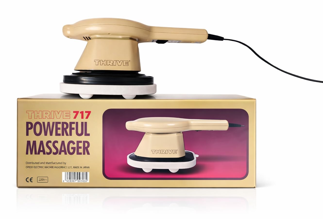 THRIVE 717W MADE IN JAPAN Original, Handy Corded Electric Heavy Massager-Combined Strong Motion Variation-Highly Effective- Hot & Cold-Very Efficient | Soft And Safe Strong Vibration Effect