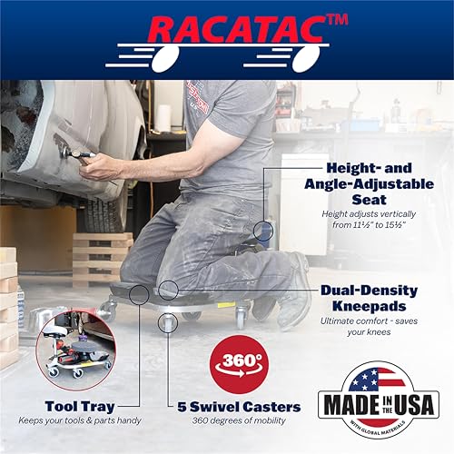 Image of Racatac Kneeling Creeper 3 Inch Casters, Rolling Seat, Assembled in USA