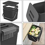 Kitchen Trash Can with Lid, LALASTAR Wall-Mounted Under Sink Small Garbage Can for Kitchen, Bathroom, Compost Bin Countertop, Cabinet Trash Can Hanging, 1.8 Gallon, (Black, 7L) - Image 5