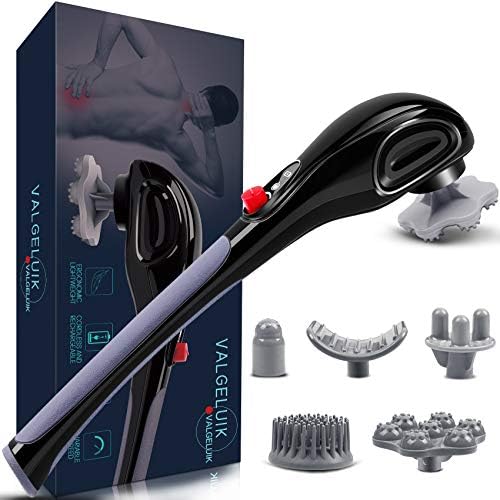 VALGELUIK HandHeld Back Massager - Unique Gifts For Men Women Father Mother - Rechargeable Deep Tissue massage Body Percussion Massager For Muscles Relax, Neck, Shoulders, Leg, Calf, Foot Stiff Relief
